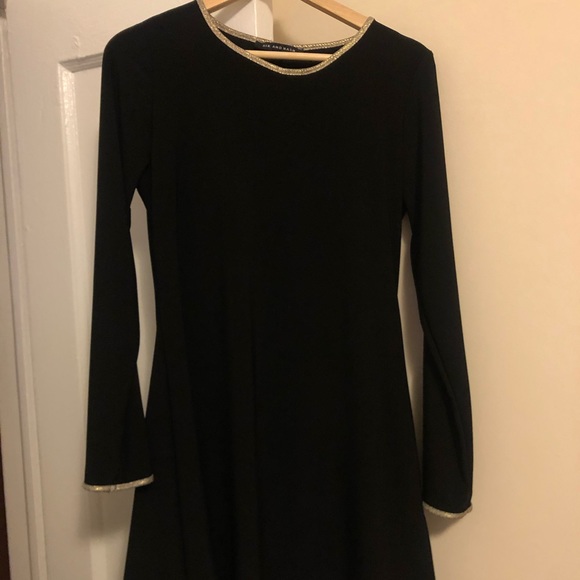 Nordstrom Dresses & Skirts - Nik and Nash Black Long Sleeve Dress w/ Gold Trim